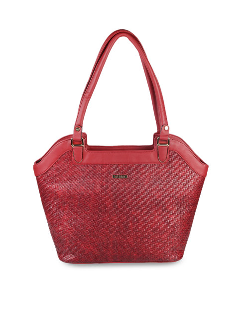 

Metro Maroon Textured PU Shopper Shoulder Bag with Cut Work