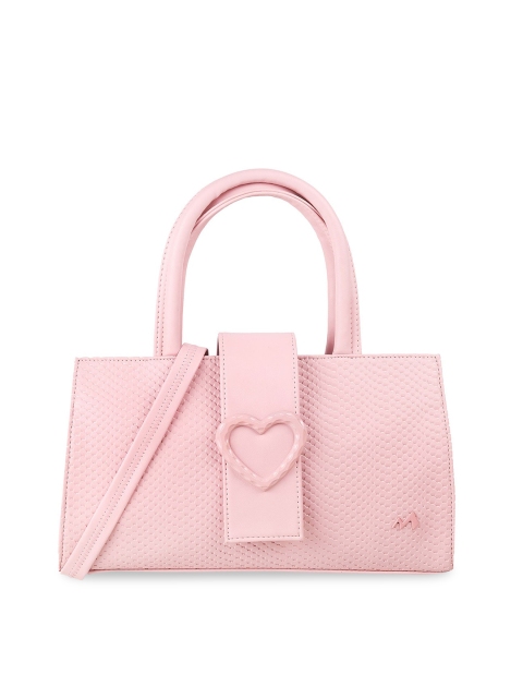

Metro Pink PU Structured Handheld Bag with Cut Work