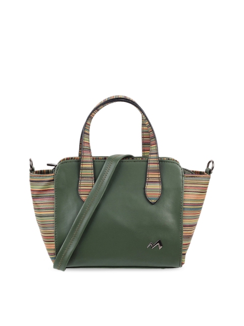 

Metro Green Striped PU Structured Handheld Bag