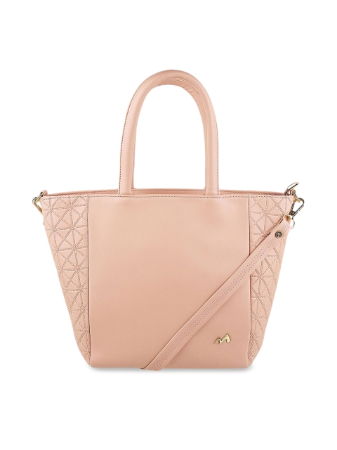 

Metro Pink Textured PU Structured Handheld Bag with Cut Work