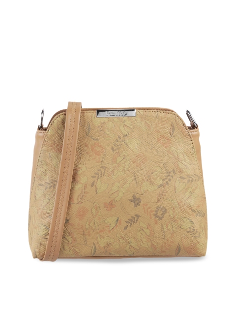 

Metro Beige Floral Embellished PU Structured Sling Bag