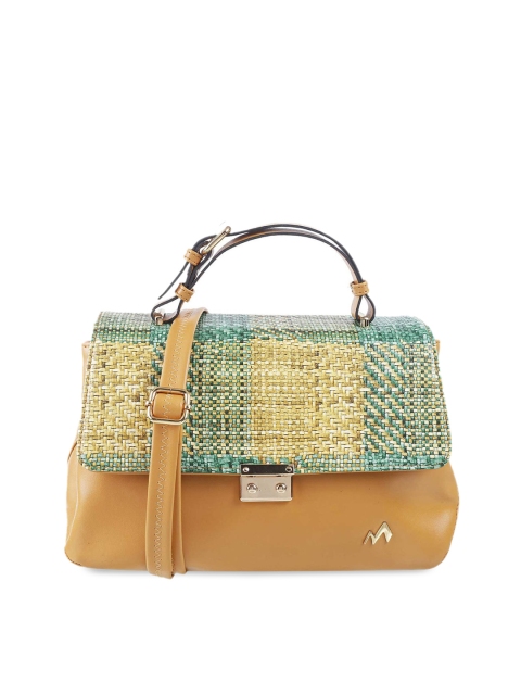 

Metro Yellow Printed PU Oversized Structured Satchel with Cut Work