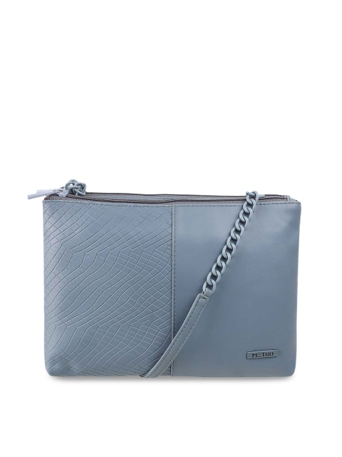 

Metro Blue PU Oversized Bucket Sling Bag with Quilted