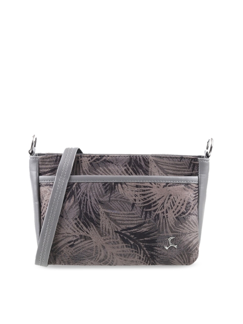 

Mochi Grey Floral PU Swagger Sling Bag