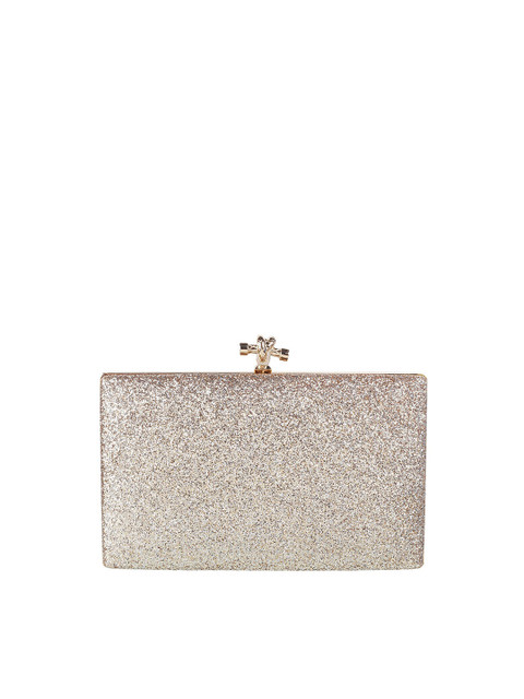 

Mochi Gold-Toned & Silver-Toned Embellished Box Clutch