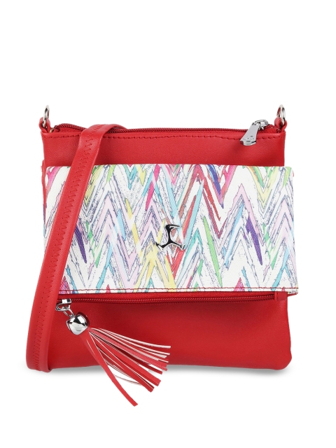 

Mochi Red Printed PU Structured Sling Bag