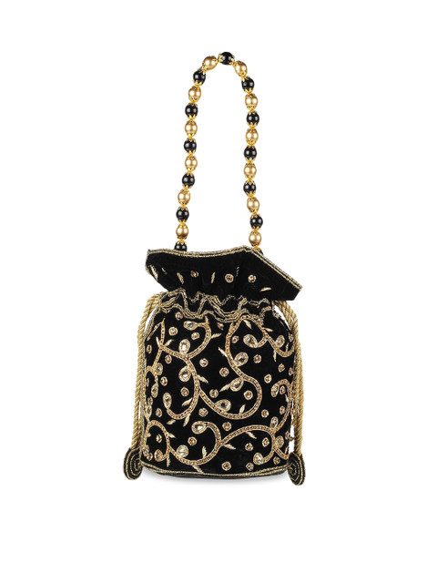 

Mochi Black Animal Printed Structured Sling Bag