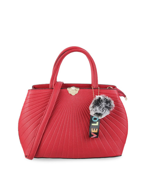 

Mochi Red PU Structured Handheld Bag with Tasselled