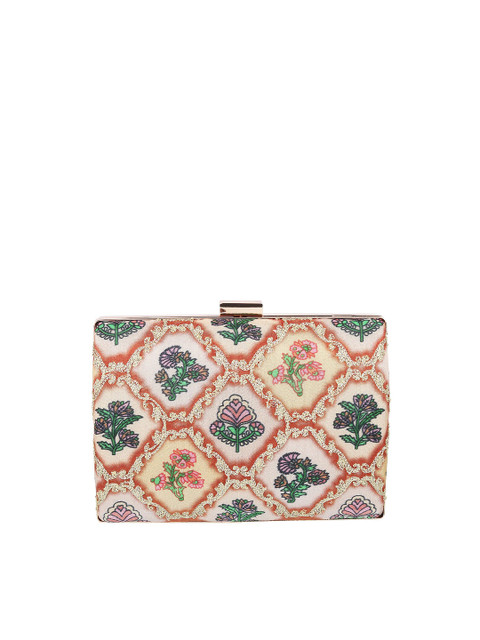 

Mochi Gold-Toned & Green Printed Purse Clutch