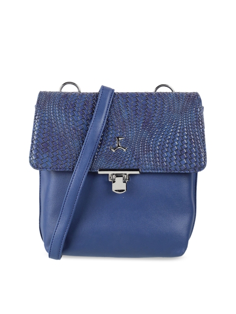 

Mochi Blue PU Structured Handheld Bag with Quilted