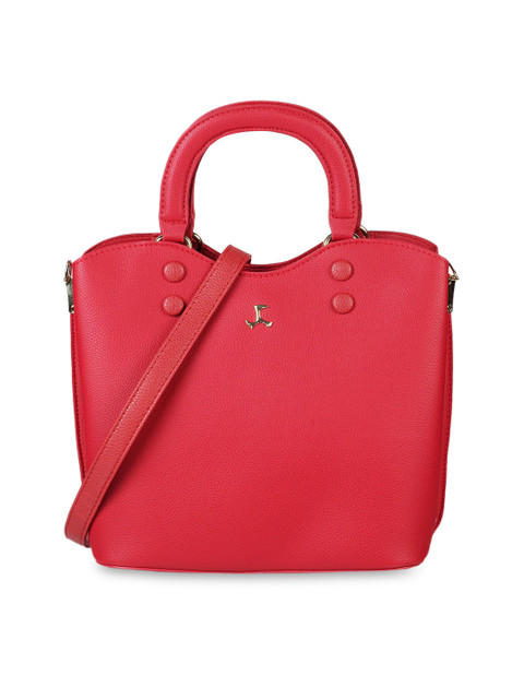 

Mochi Red Textured PU Structured Handheld Bag