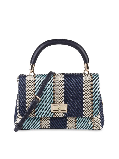 

Mochi Blue Geometric Structured Satchel