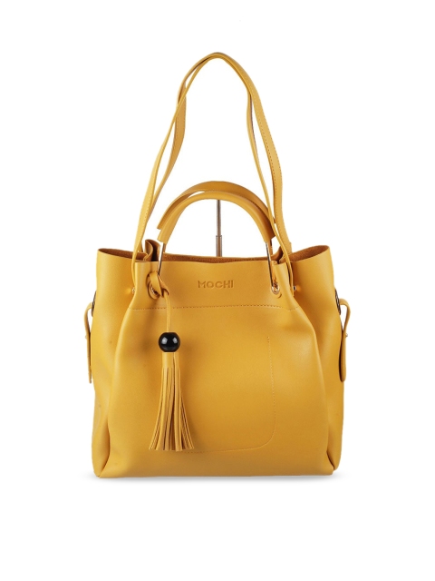 

Mochi Yellow PU Shopper Shoulder Bag with Tasselled