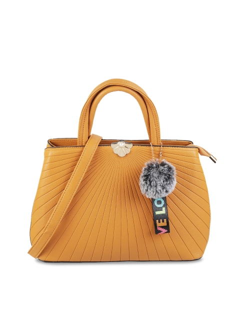 

Mochi Yellow PU Structured Handheld Bag with Quilted