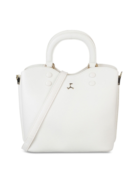 

Mochi White Textured PU Structured Handheld Bag