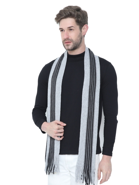

FabSeasons Unisex White & Black Striped Muffler