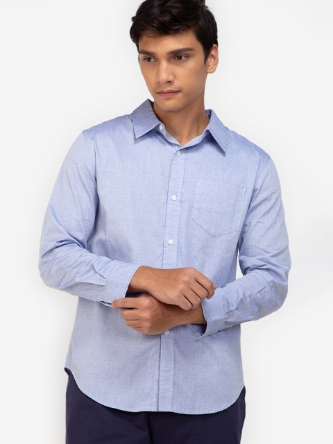 

ZALORA BASICS Men Navy Blue Printed Casual Shirt