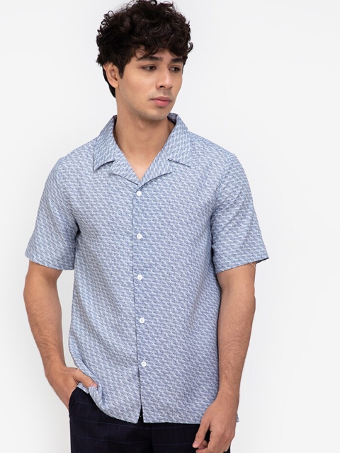 

ZALORA BASICS Men Blue Printed Casual Shirt
