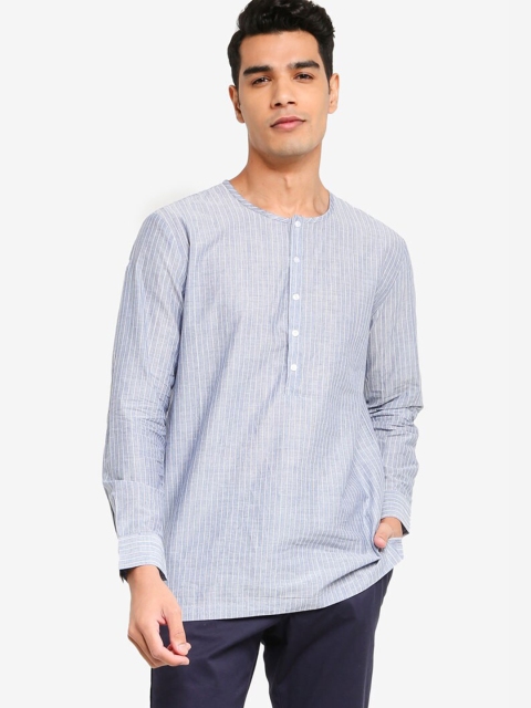 

ZALORA BASICS Men Blue Striped Casual Shirt