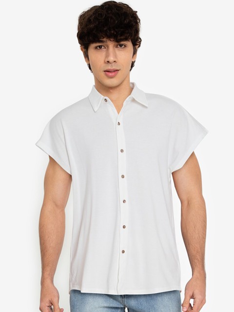 

ZALORA BASICS Men White Oversized Sleeveless Jersey Shirt