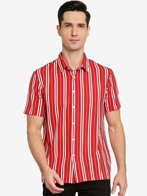 

ZALORA BASICS Men Red Striped Casual Shirt