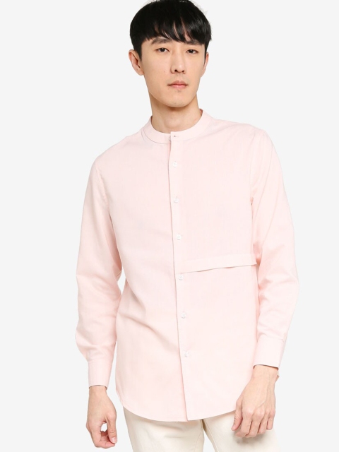 

ZALORA BASICS Men Pink Front Panel Casual Shirt