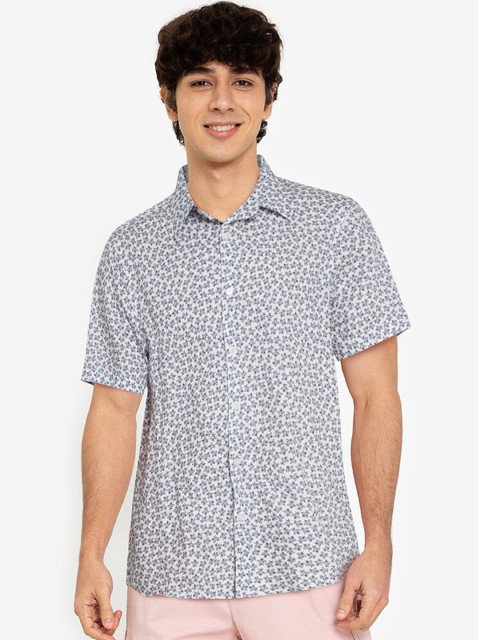 

ZALORA BASICS Men White Printed Casual Shirt