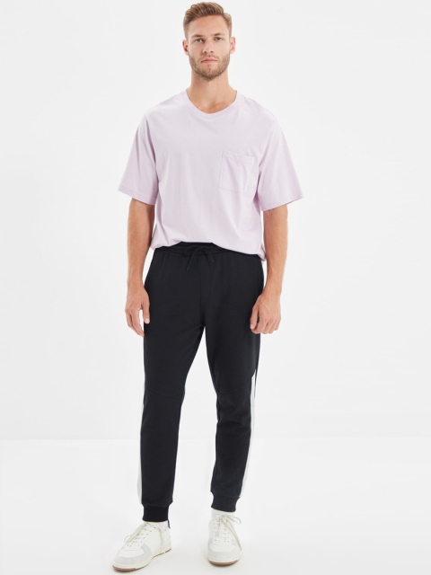 

Trendyol Men Black & White Solid Joggers