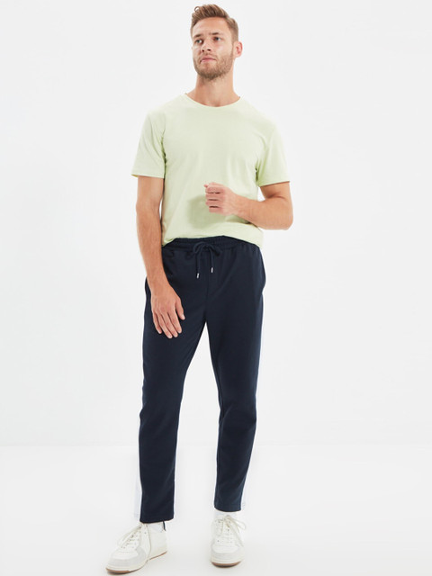 

Trendyol Men Navy Blue Solid Track Pants