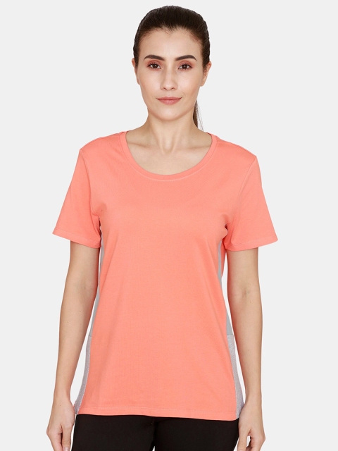 

Zelocity by Zivame Women Orange Raw Edge T-shirt