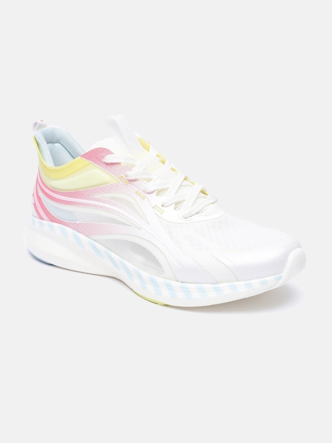 

Xtep Women White & Pink Printed Running Shoes