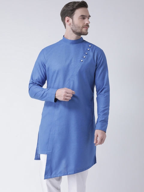 

SG LEMAN Men Blue Solid Kurta