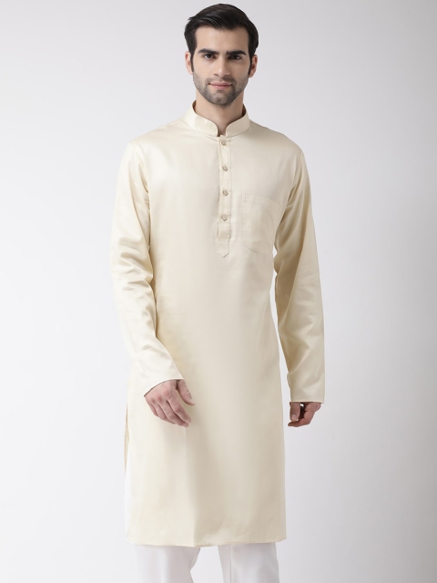 

SG LEMAN Men Khaki Thread Work Kurta