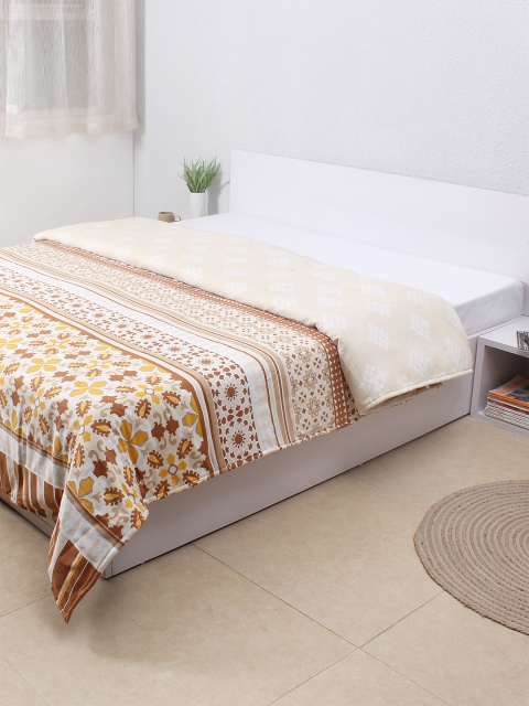

House This Brown Floral Print Mild Winters Double Comforter