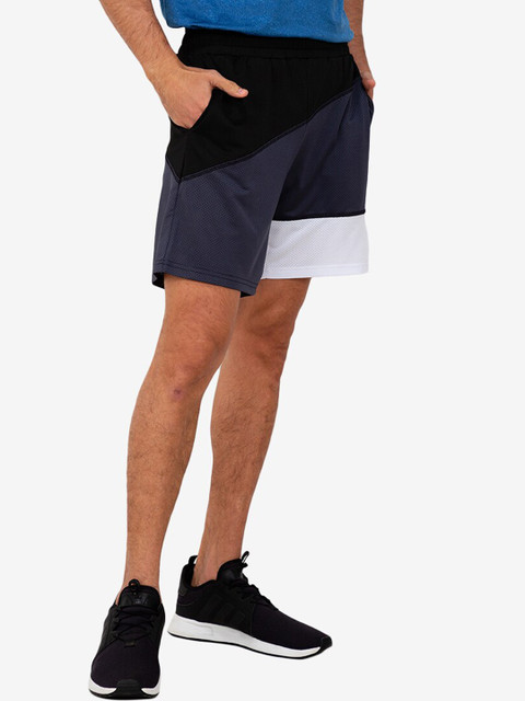 

ZALORA ACTIVE Men Multicoloured Colourblocked Basketball Shorts, Multi