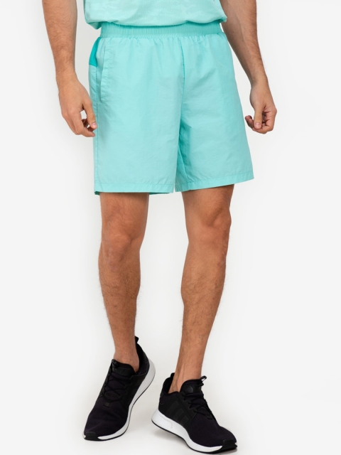 

ZALORA ACTIVE Men Turquoise Blue Solid Mesh Gusset Shorts