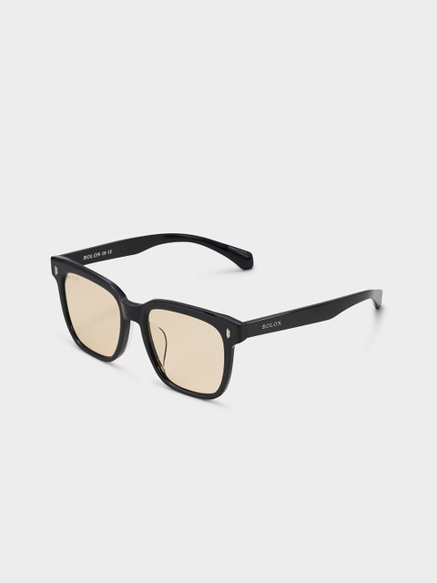 

BOLON EYEWEAR Men Yellow Lens & Black Square Sunglasses with Polarised and UV Protected Lens