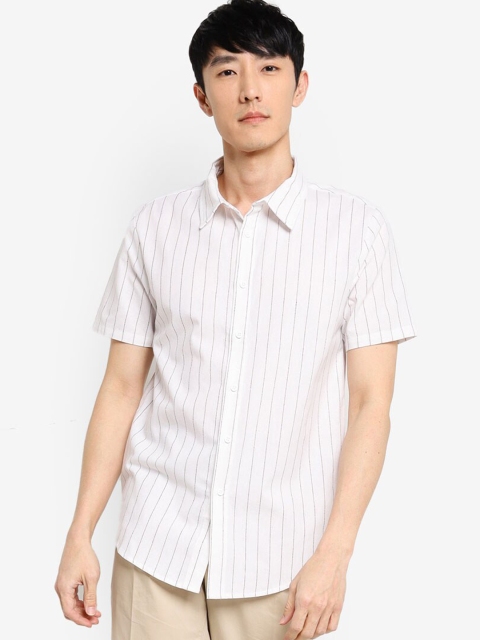 

ZALORA BASICS Men White Striped Casual Shirt