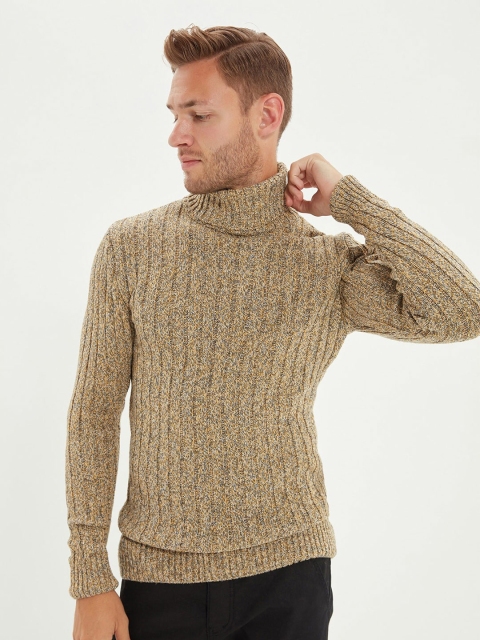 

Trendyol Men Yellow Striped Cotton Pullover