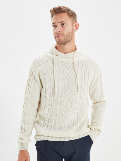 

Trendyol Men Off White Cable Knit Pullover