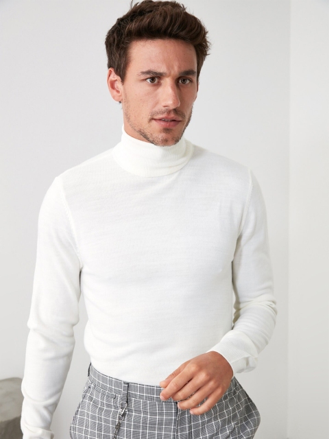 

Trendyol Men Off White Turtle Neck Sweater