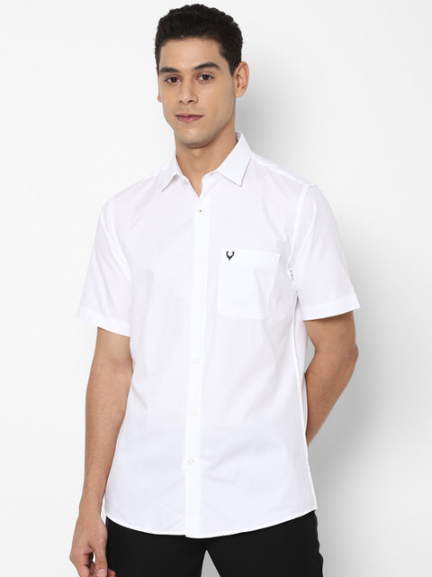 

Allen Solly Men White Solid Slim Fit Cotton Casual Shirt