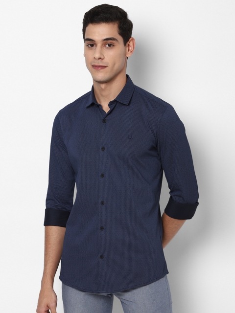 

Allen Solly Men Navy Blue Slim Fit Printed Casual Shirt