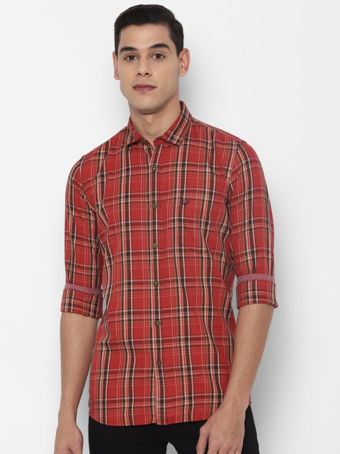 

Allen Solly Sport Men Red & Brown Checked Pure Cotton Casual Shirt