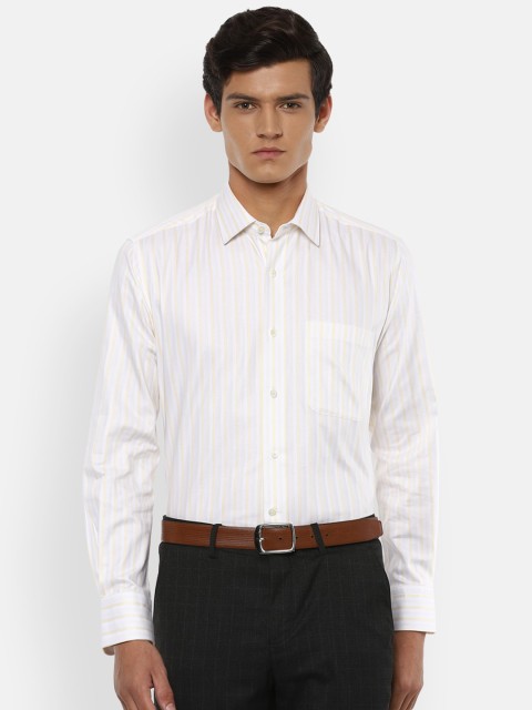 

Luxure by Louis Philippe Men Cotton White Striped Formal Shirt