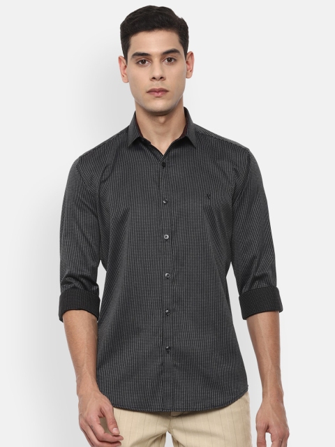 

V Dot Men Grey Cotton Slim Fit Printed Casual Shirt