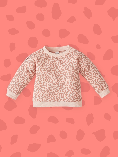 

DeFacto Girls Cream-Coloured Printed Sweatshirt