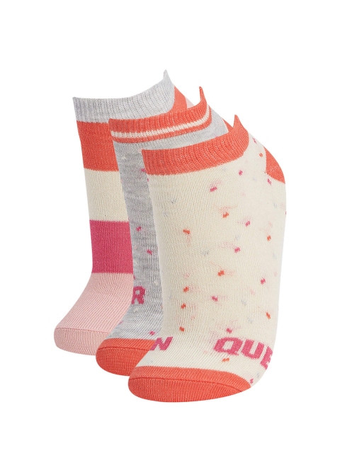 

Defacto Women Pack of 3 Ankle Length Socks, Cream