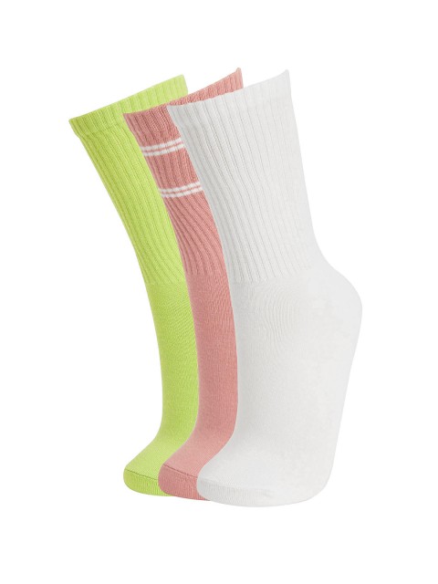 

DeFacto Women Pack of 3 Printed Socks, Green