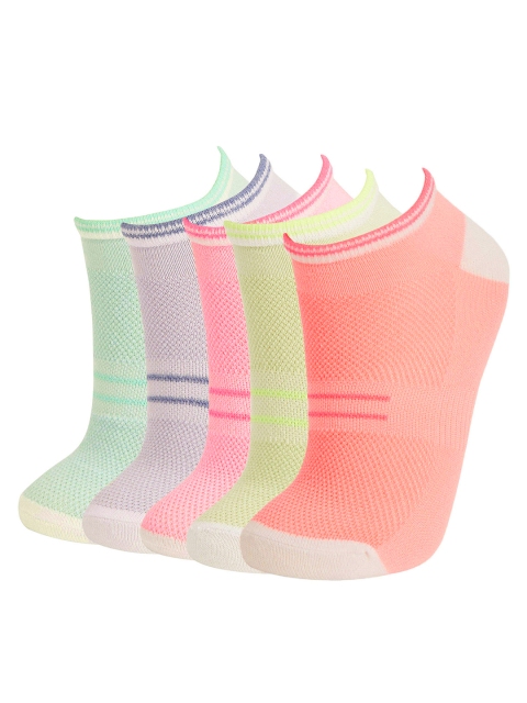 

DeFacto Women Pack of 5 Striped Ankle-Length Socks, Green